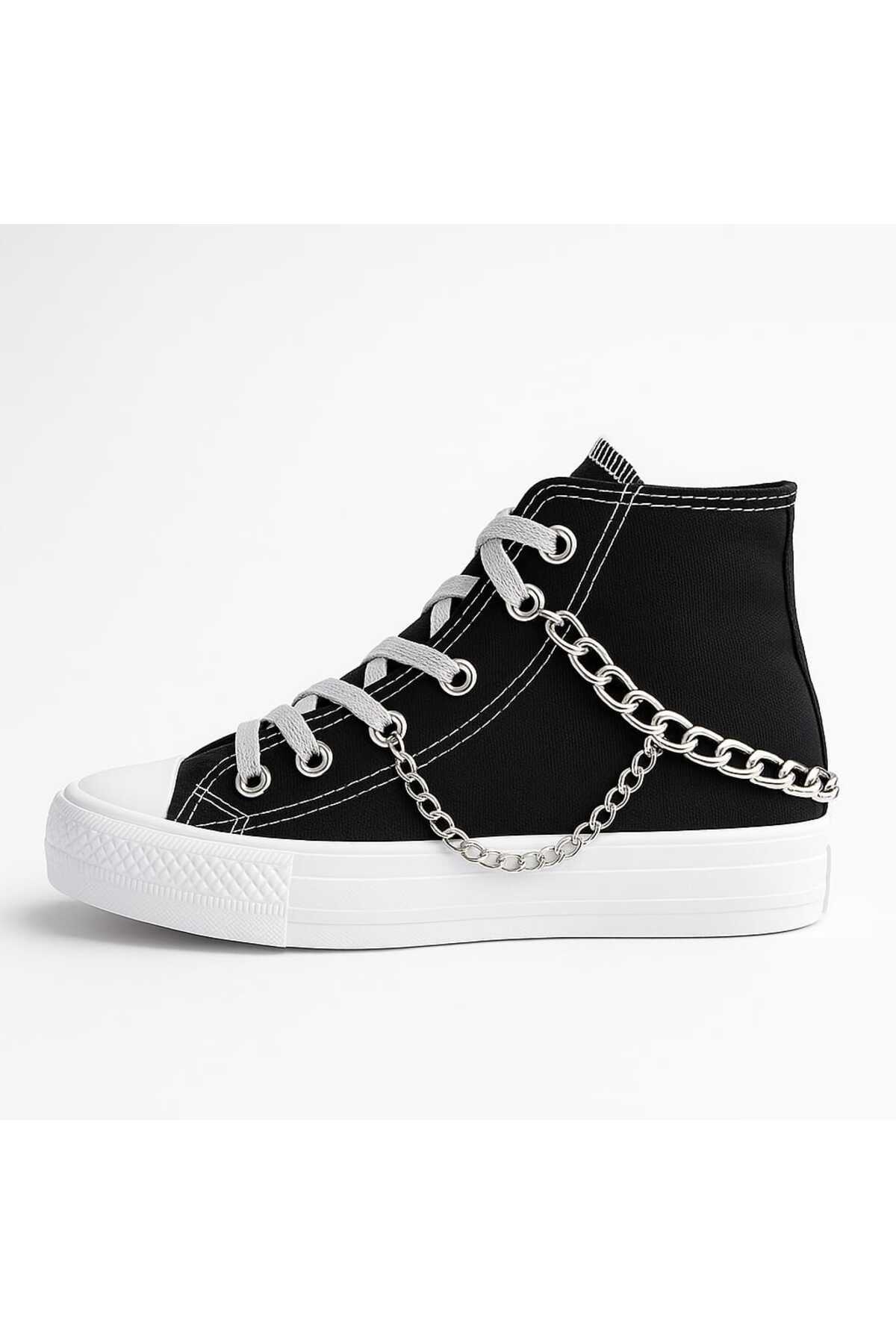 ZİNCİR TEMALI baskılı Kız Çocuk spor ayakkabı sneaker