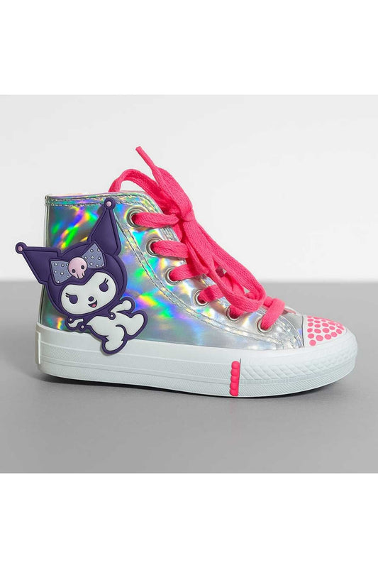 3d silikon cromix ve parlayan boncuk fermuarlı baskılı Kız Çocuk spor ayakkabı sneaker