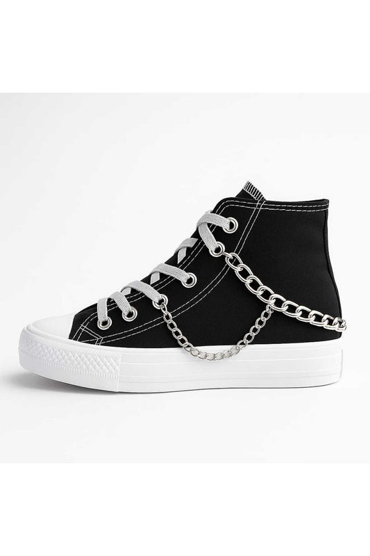 ZİNCİR TEMALI baskılı Kız Çocuk spor ayakkabı sneaker