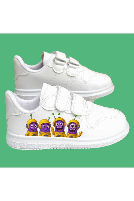 MİNDOS sarı canavarlı ve arkadaşları baskılı kız çocuk spor ayakkabı sneaker