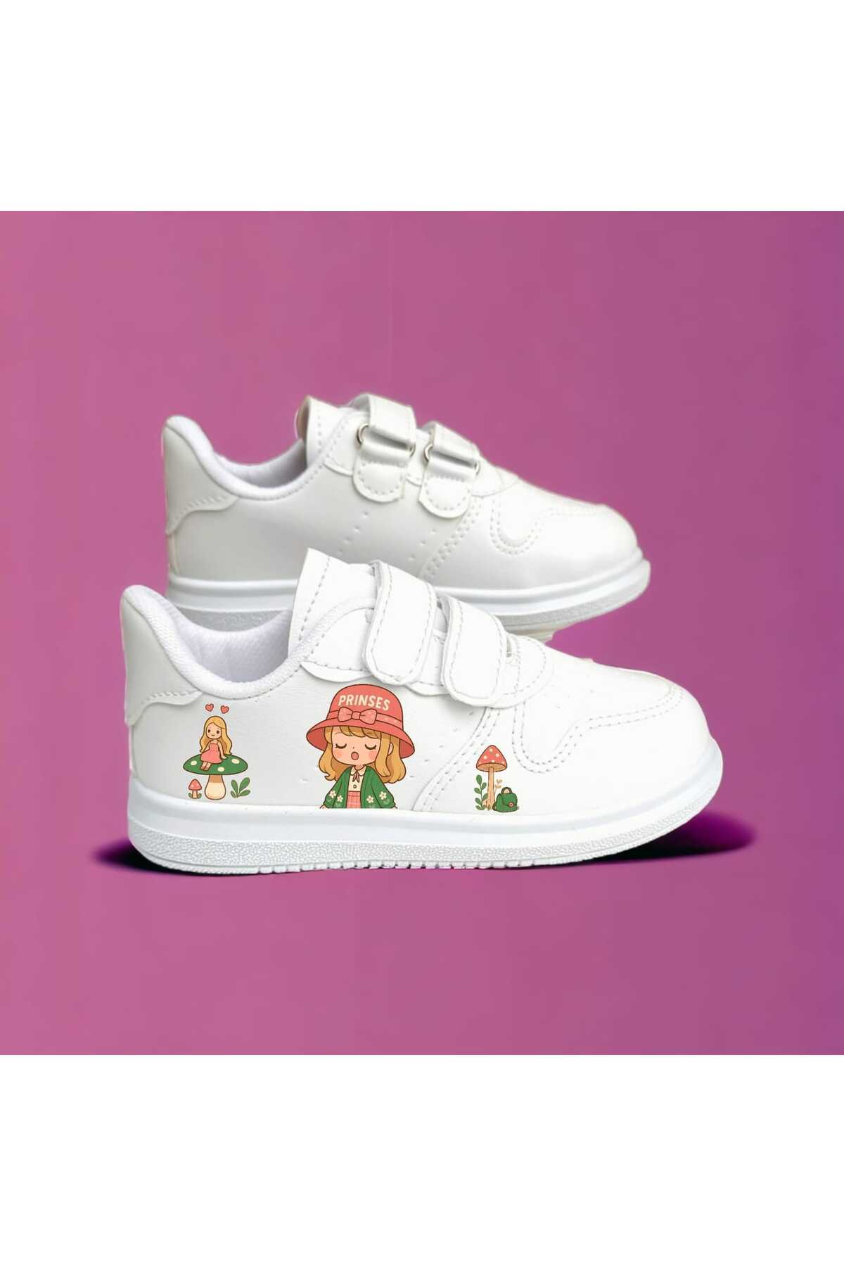 girls Prenses baskılı kız çocuk spor ayakkabı sneaker
