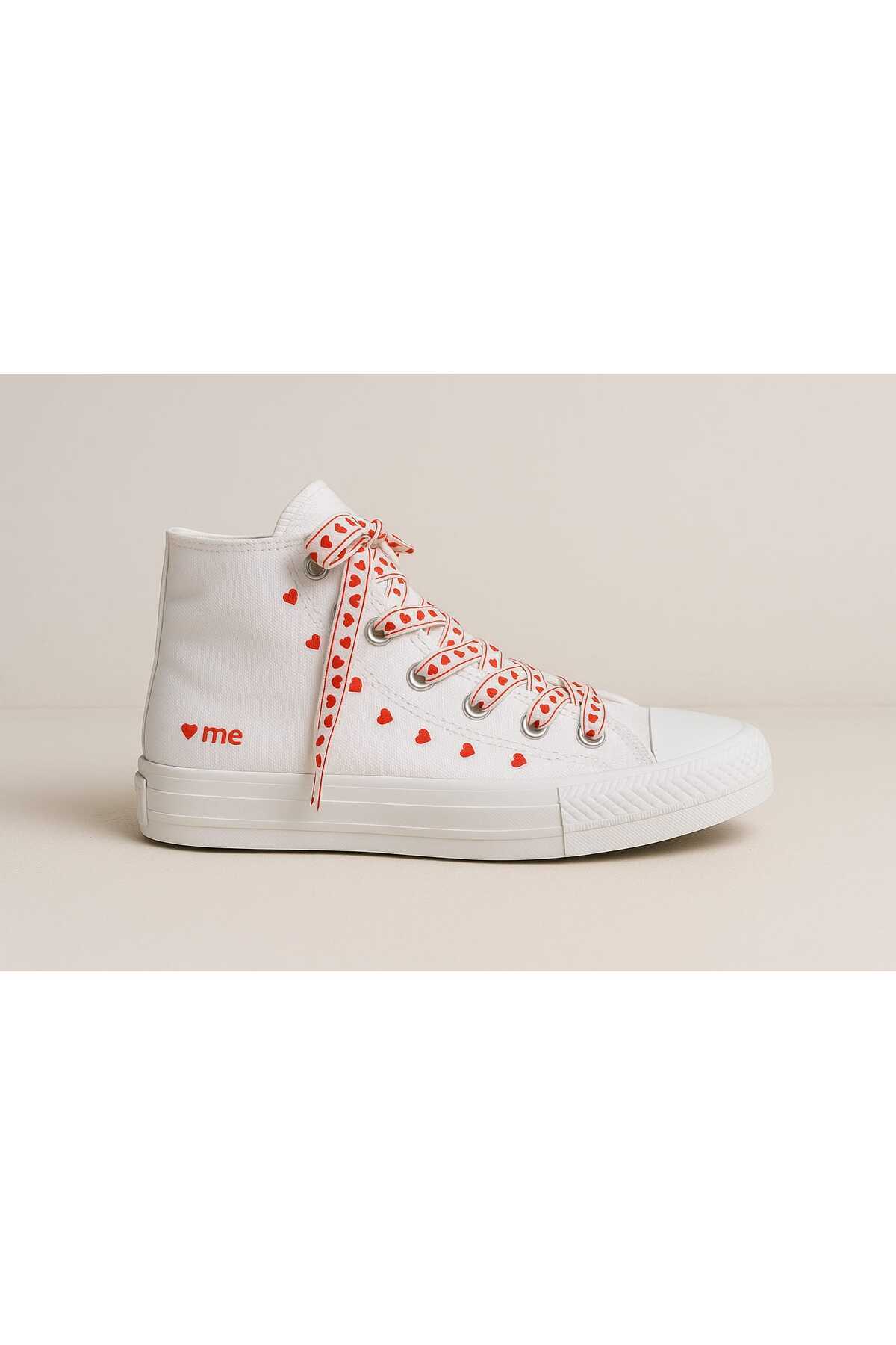Me LoVe love bağcıklı baskılı Kız Çocuk spor ayakkabı sneaker