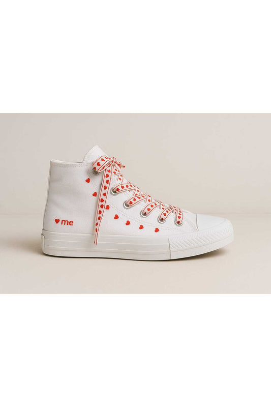 Me LoVe love bağcıklı baskılı Kız Çocuk spor ayakkabı sneaker