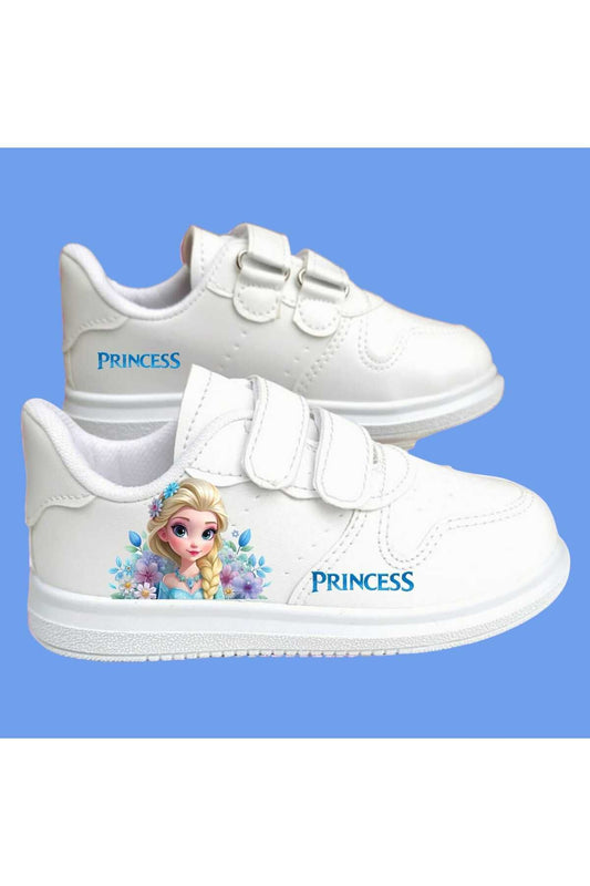 Blue Mavi prenses baskılı kız çocuk spor ayakkabı sneaker
