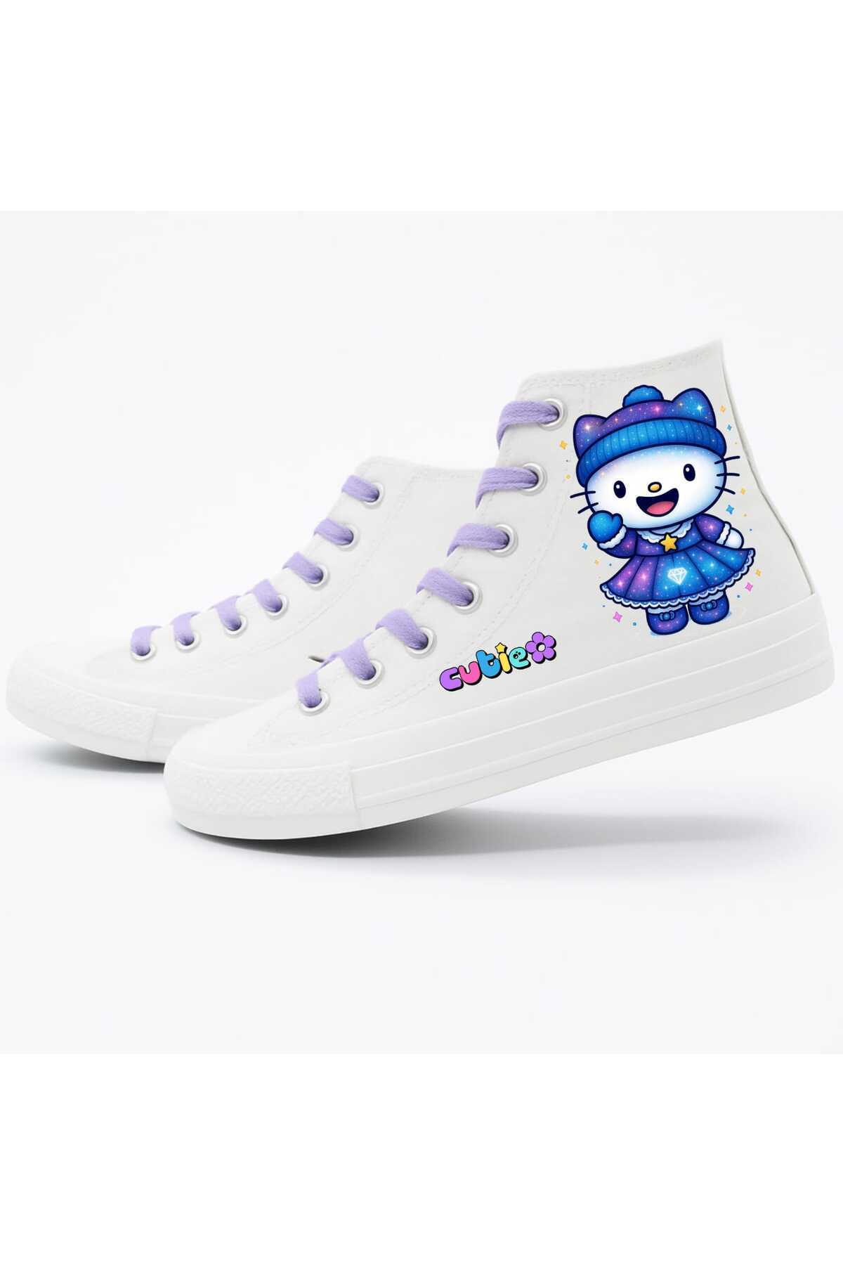 Cutie Hello catts animal basıkılı kız Çocuk spor ayakkabı