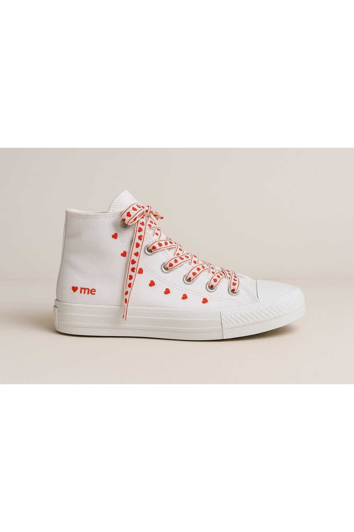 Me LoVe love bağcıklı baskılı Kız Çocuk spor ayakkabı sneaker